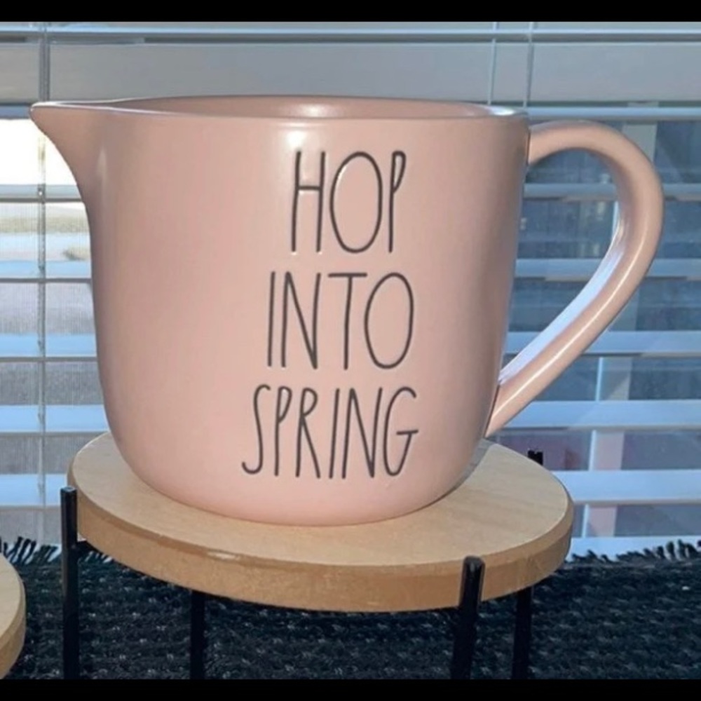 Rae Dunn Pink Hop Into Spring Easter Measuring Cup HTF